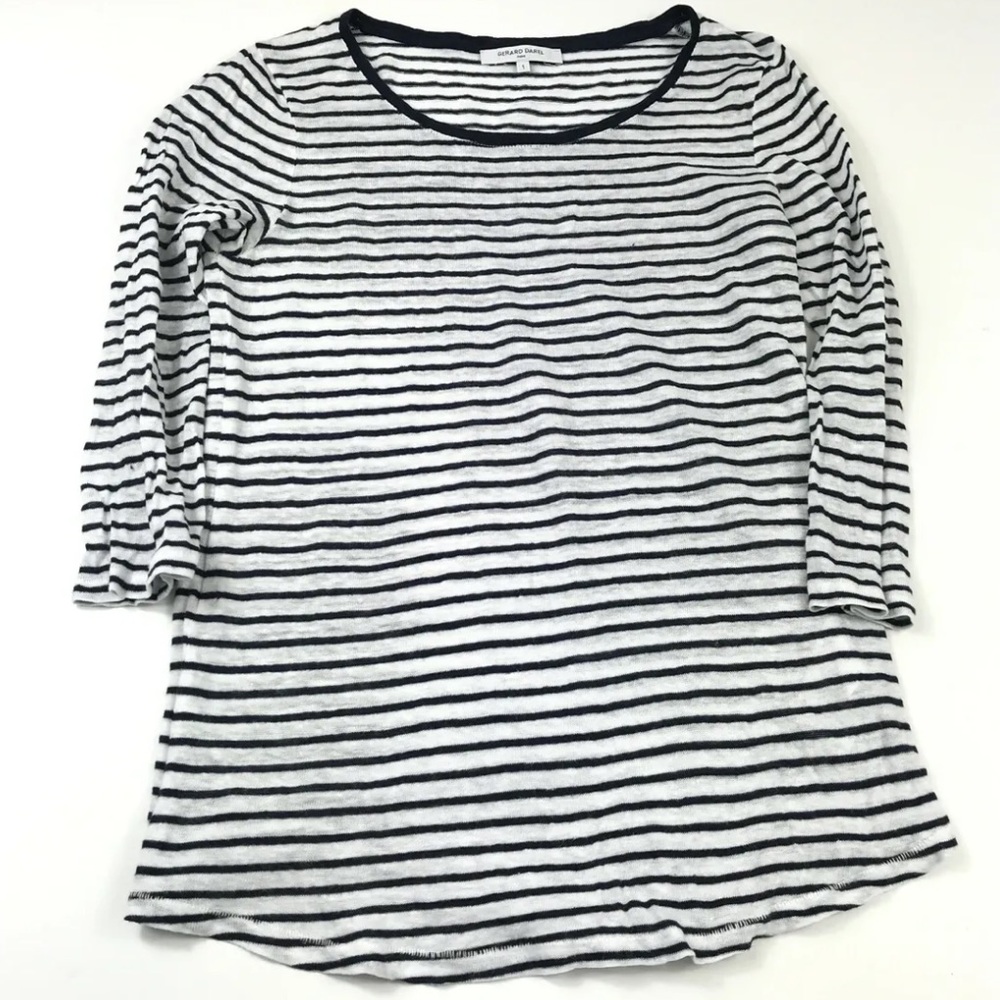 Gerard Darrel Stripes 3/4 Sleeve Linen Top